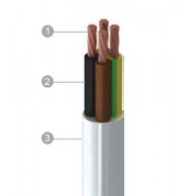 Cable H05VV-F flexible 3x4mm2 White