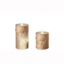 Aroma Led Pillar Candle Birch Bark 18cm 