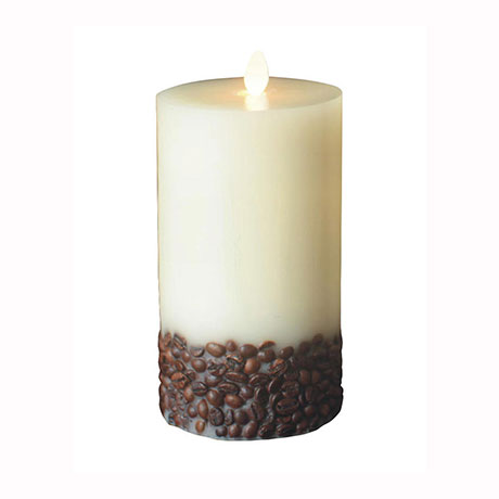 Χειροποίητο Κερί Κορμός Led Καφές 18cm