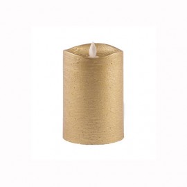 Aroma Led Pillar Candle Metallic Gold 13cm 