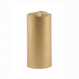 Aroma Led Pillar Candle Metallic Gold 18cm