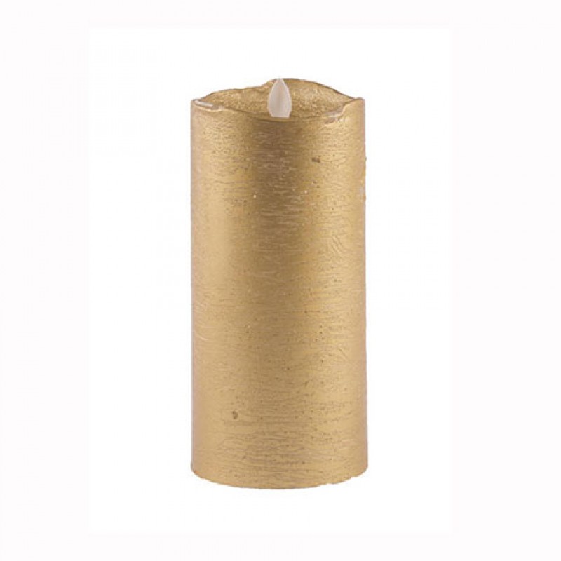 Aroma Led Pillar Candle Metallic Gold 18cm
