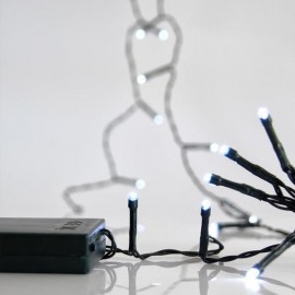 Line of 20 Led with Battery Green cable Cool 