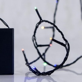 Line of 20 Led with Battery M/F Green cable Multi-color 