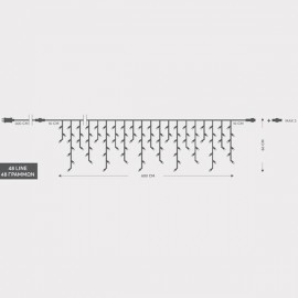 Icicle of 288 Led Transparent cable Cool 