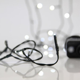 Σειρά 100 LED 3 mm 31 V — Λευκό LED, Πράσινο PVC Καλώδιο, 8 Προγράμματα, IP44 