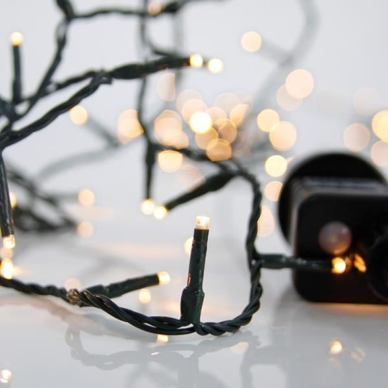 Σειρά 180 LED 3 mm 31 V — Θερμό Λευκό, Πράσινο PVC Καλώδιο, 8 Προγράμματα, IP44