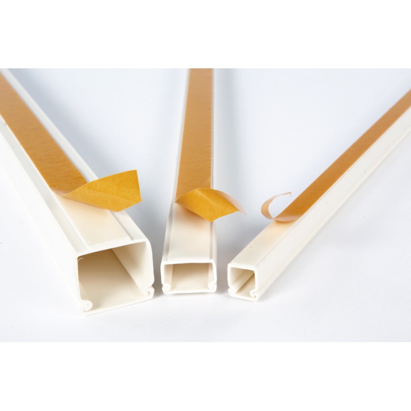 Cable Trunking 12x12mm with adhesive White Courbi