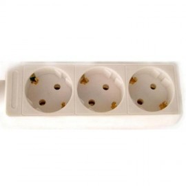 Multi-socket 3 plugs Without switch White 
