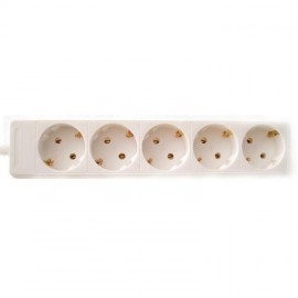Multi-socket 5 plugs Without switch White 