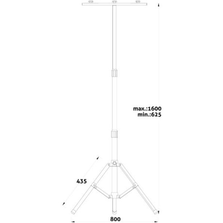 Διπλό Τρίποδο για Προβολείς Φωτισμού Ρυθμιζόμενο έως 1600mm