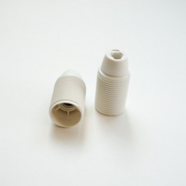 LAMP HOLDER  THERMOPLASTIC Ε14 WHITE WITH THREAD 