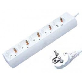 5 Plugs Multisocket (no switch) 3x1,5mm(1,5m) White 