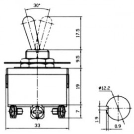 Μικροδιακόπτης On-Off-On 10A/250V Μεταλλικός 