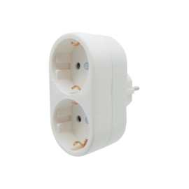 Adaptor Schuko to 2 Schuko Vertical 