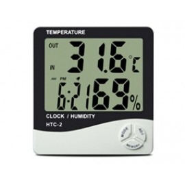 Thermometer-Moisture Meter Digital with Sensor+ Clock 