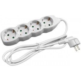 4 Position Multisocket 3x1,5mm  (with cord-no switch) (1,5m) White 