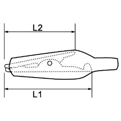 Κροκοδειλάκι 5A 44.5mm Νίκελ Κόκκινο (Σακ. 5τμχ.)