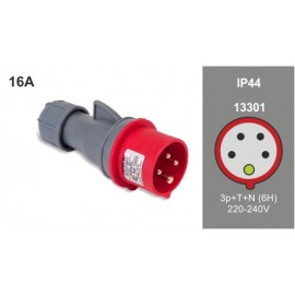 Plug Male 3P + T + N 16A / 380V / IP44 Famatel 
