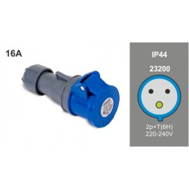 Plug Female 2P + T 32A / 220V / IP44 Famatel 