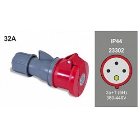 Plug Female 3P + T 32A / 380V / IP44 Famatel 
