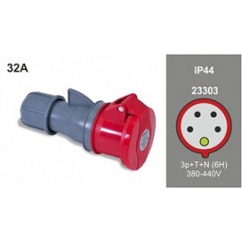 Plug Female 3P + T + N 32A / 380V / IP44 Famatel 