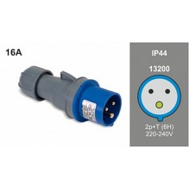 Plug Male 2P + T 32A / 220V / IP44 Famatel 
