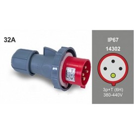 Plug Male 3P + T 32A / 380V / IP67 Famatel 