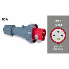 Plug Male 3P + T 63A / 380V / IP67 Famatel 