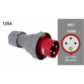 Plug Male 3P + T  125A / 380V / IP67 Famatel 