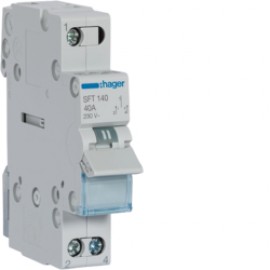 1-Pole, 40A Centre Off Modular Changeover Switch With Top Common Point 