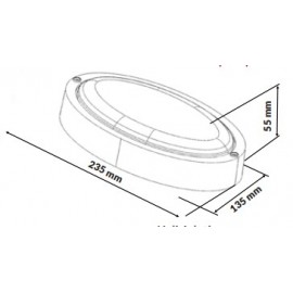 Led Φωτιστικό Οβάλ Επίτοιχο 12W IP65 3000K 