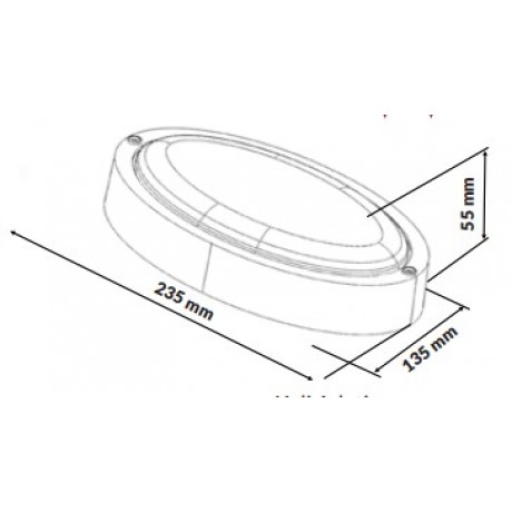 Led Φωτιστικό Οβάλ Επίτοιχο 12W IP65 3000K