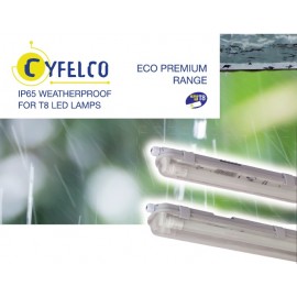 Φωτιστικό για LED Τ8 1x1,20m Κενό IP65 Cyfelco