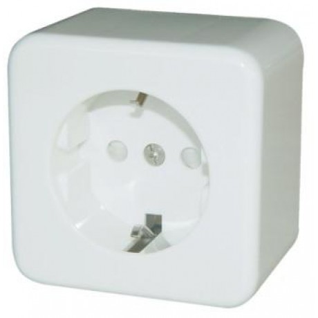 Socket Earthed Wall mounted Mini Line White