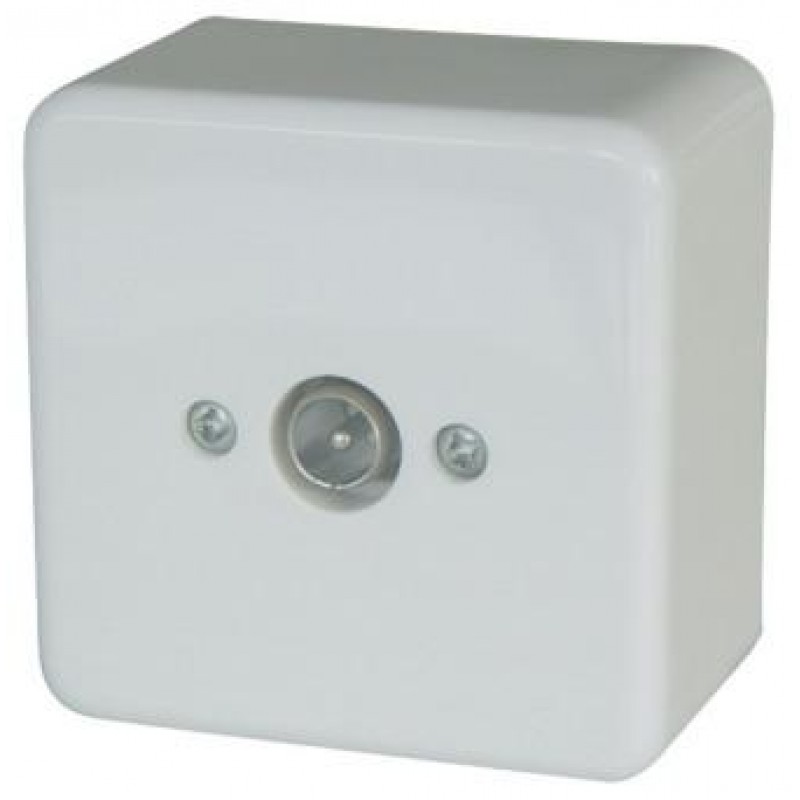 TV Socket Coaxial Wall mounted Mini Line White