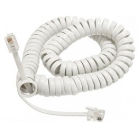Handset Spiral Cable 4P4C 5m White 