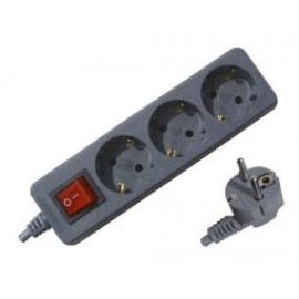 Multi-socket 3M with Switch & 1,5m Cable Black 