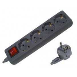 Multi-socket 4M with Switch & 1,5m Cable Black 